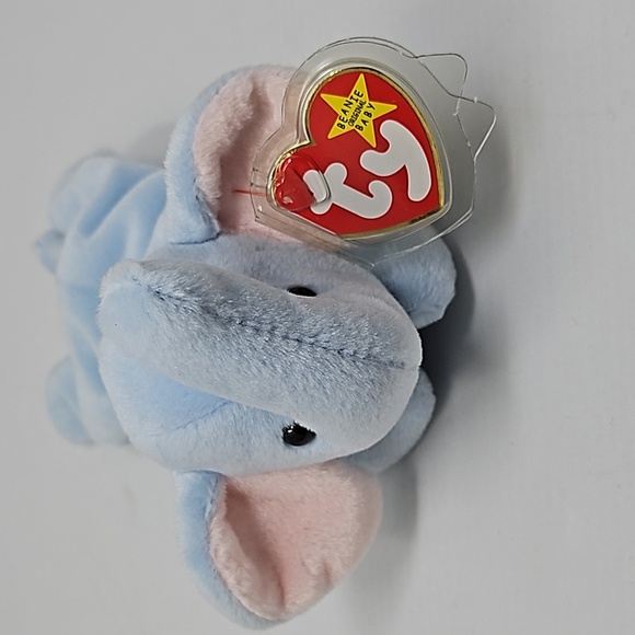 Ty Other - Peanut The Light blue Elephant, Style 4062. He Is Rare, New and P.V.C. Pellets.